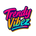 Colorful logo with 'Trendy Vibéz' text on a white background